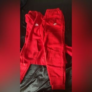 Red Nike sweatsuit
